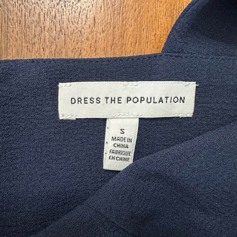 Dress the Population Navy Blue Nicole Sweetheart Pencil Cocktail Dress, Small - Picture 9 of 10